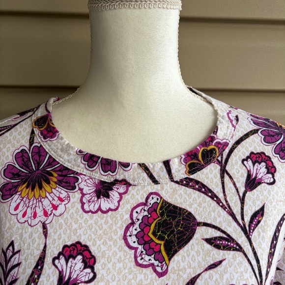 •LOFT• Floral Short Sleeve Knit Blouse – Size XL - Picture 3 of 7